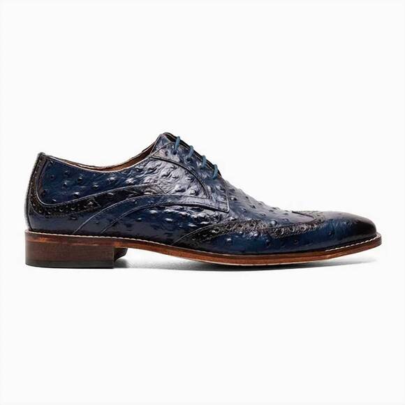 NEW STACY ADAMS men\'s gennaro wingtip oxfords in blue main image 4